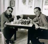 Beeldvergroting: Man Ray (l) en Marcel Duchamp