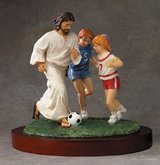 Beeldvergroting: Jezus voetbalt