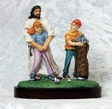 Beeldvergroting: Jezus golft